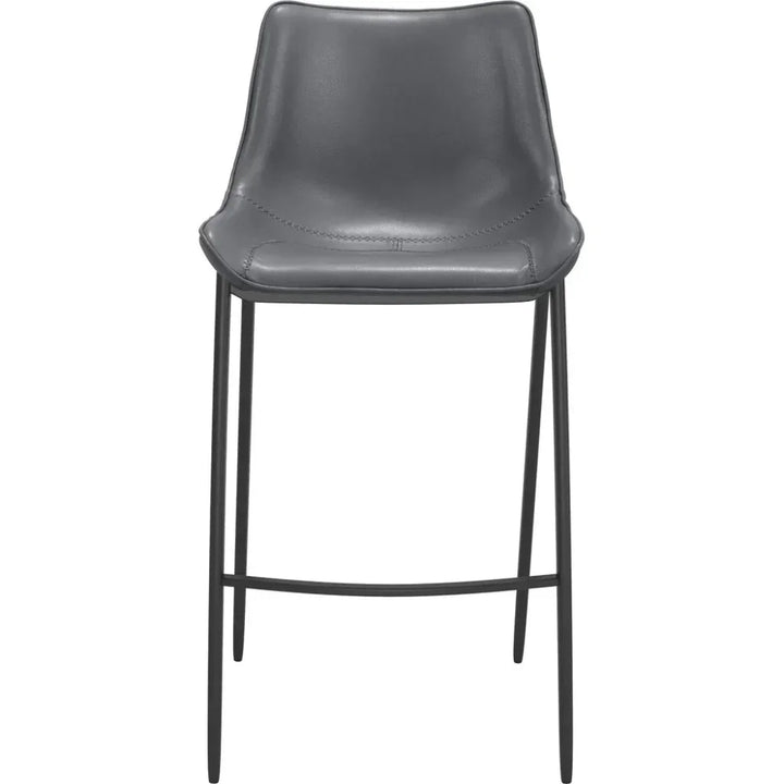 Magnus Bar Chair 2PC Dark Gray & Black - LOOMLAN - Zuo Modern - Bar Stools