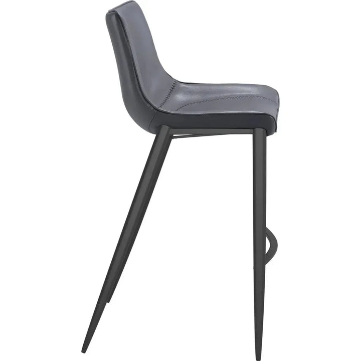 Magnus Bar Chair 2PC Dark Gray & Black - LOOMLAN - Zuo Modern - Bar Stools