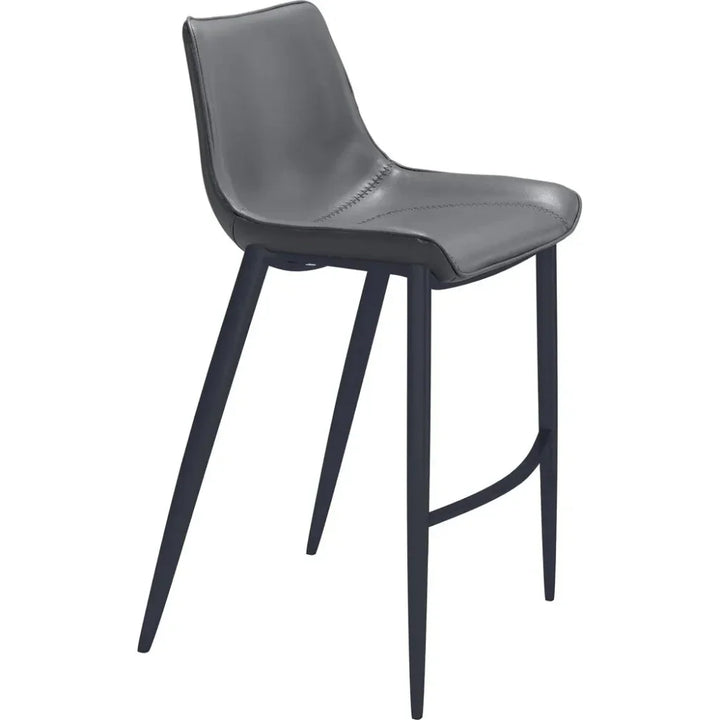 Magnus Bar Chair 2PC Dark Gray & Black - LOOMLAN - Zuo Modern - Bar Stools
