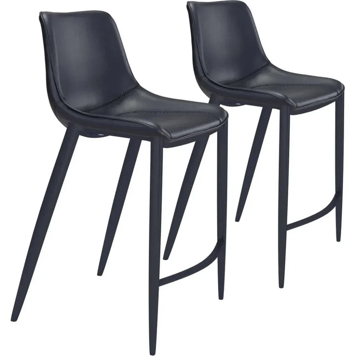 Magnus Bar Chair (Set of 2) Black - LOOMLAN - Zuo Modern - Bar Stools