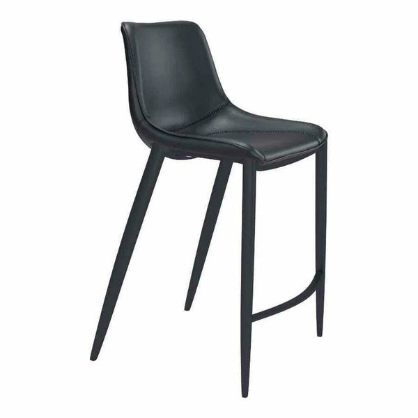 Magnus Bar Chair (Set of 2) Black Bar Stools LOOMLAN By Zuo Modern