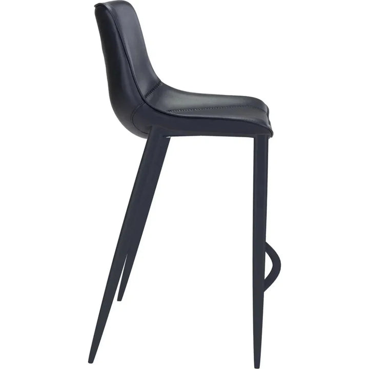 Magnus Bar Chair (Set of 2) Black - LOOMLAN - Zuo Modern - Bar Stools