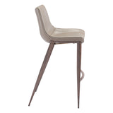 Magnus Bar Chair (Set of 2) Gray & Walnut Bar Stools LOOMLAN By Zuo Modern