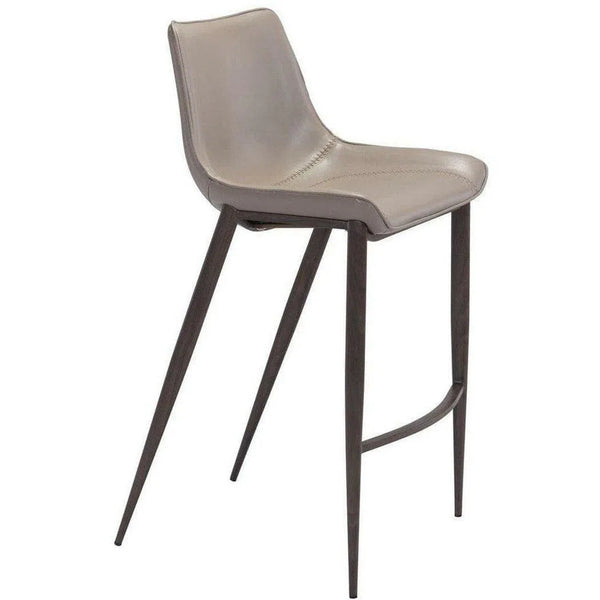 Magnus Bar Chair (Set of 2) Gray & Walnut Bar Stools LOOMLAN By Zuo Modern
