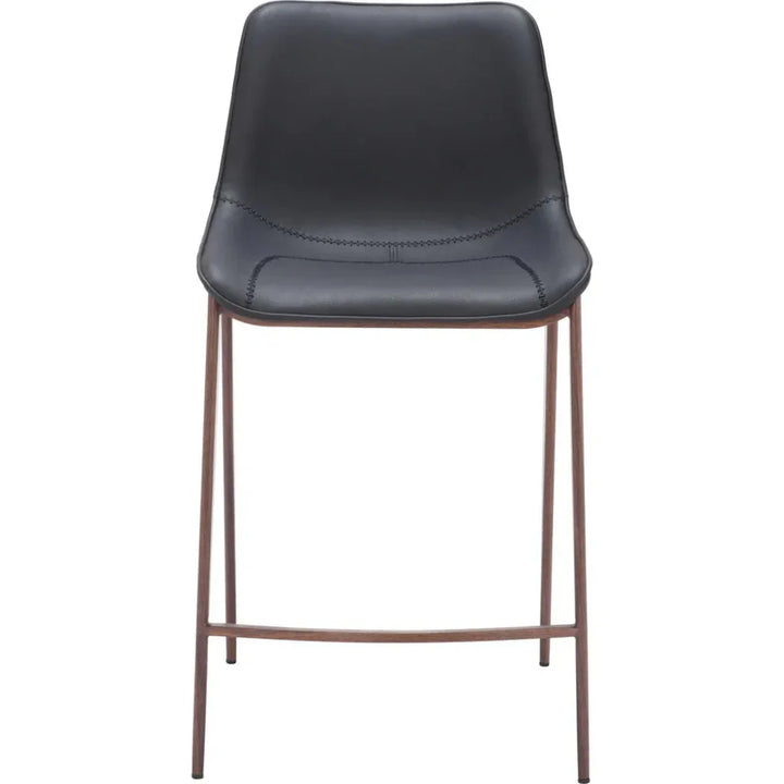 Magnus Counter Stool 2PC Black & Walnut - LOOMLAN - Zuo Modern - Counter Stools