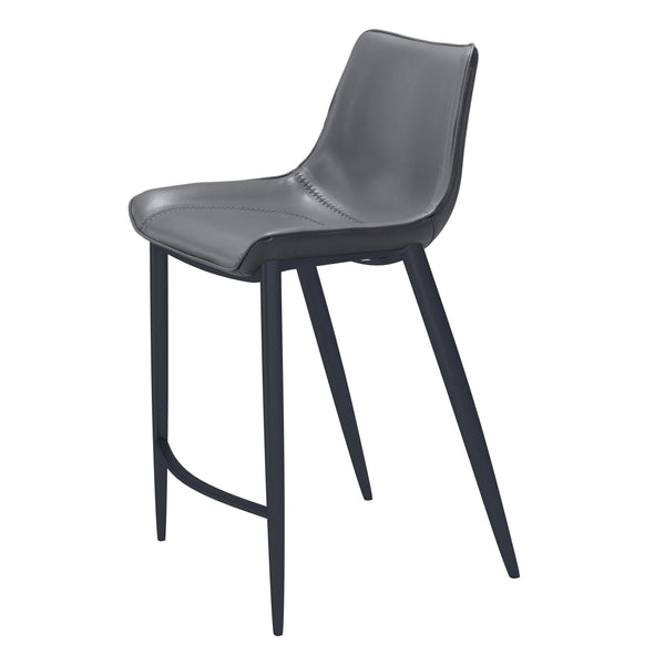 Magnus Counter Chair (Set of 2) Dark Gray & Black Counter Stools LOOMLAN By Zuo Modern