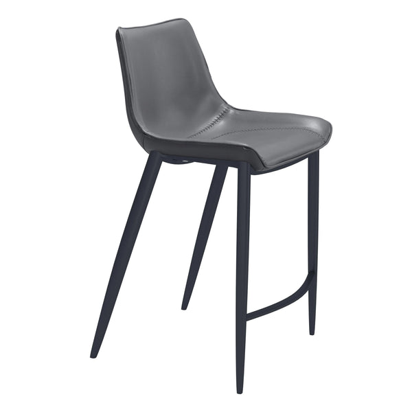 Magnus Counter Chair (Set of 2) Dark Gray & Black Counter Stools LOOMLAN By Zuo Modern