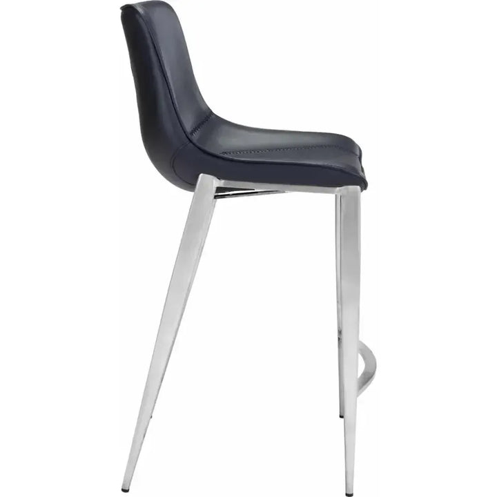 Magnus Counter Stool Set Black & Silver - LOOMLAN - Zuo Modern - Counter Stools