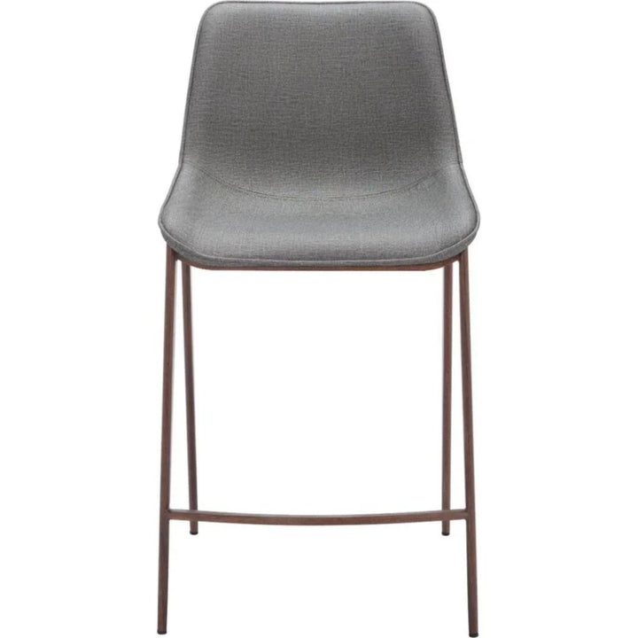 Magnus Counter Stool 2PC Slate Gray & Walnut - LOOMLAN - Zuo Modern - Counter Stools