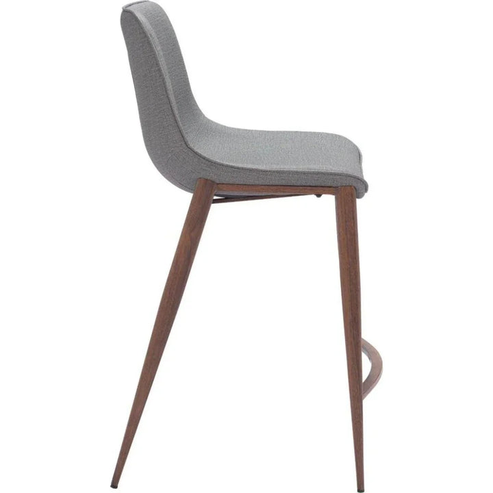 Magnus Counter Stool 2PC Slate Gray & Walnut - LOOMLAN - Zuo Modern - Counter Stools