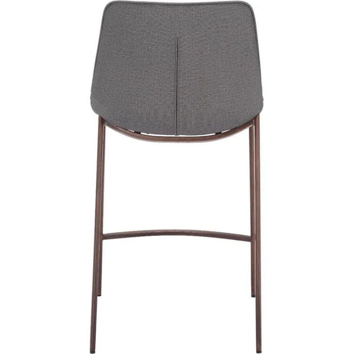 Magnus Counter Stool 2PC Slate Gray & Walnut - LOOMLAN - Zuo Modern - Counter Stools
