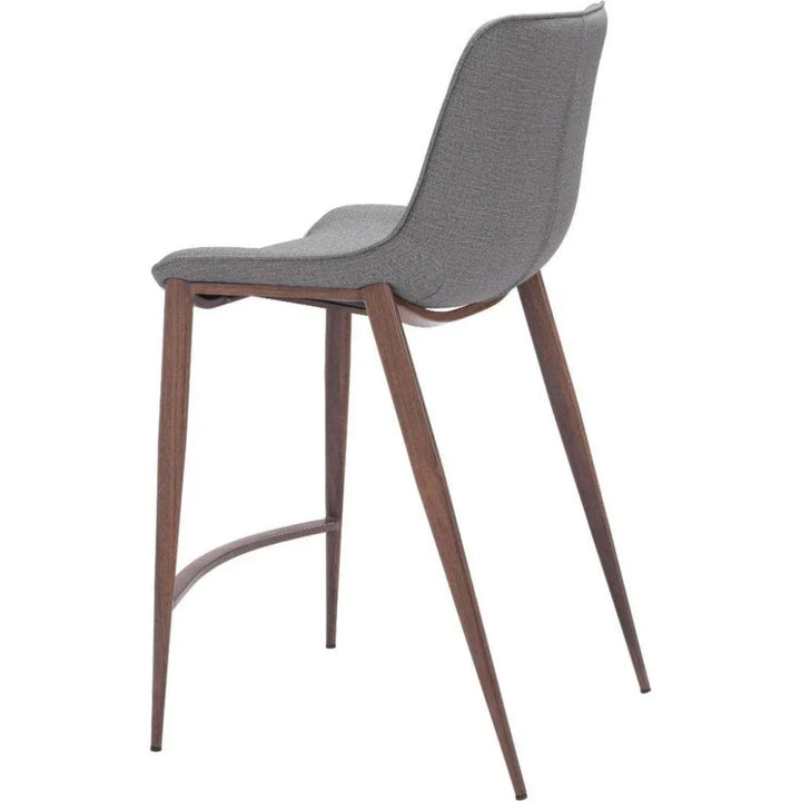 Magnus Counter Stool 2PC Slate Gray & Walnut - LOOMLAN - Zuo Modern - Counter Stools
