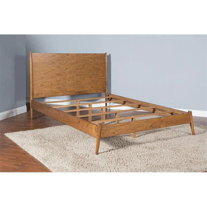 Mahogany Wood Eastern King Panel Bed Frame - LOOMLAN - Sunny D - Beds