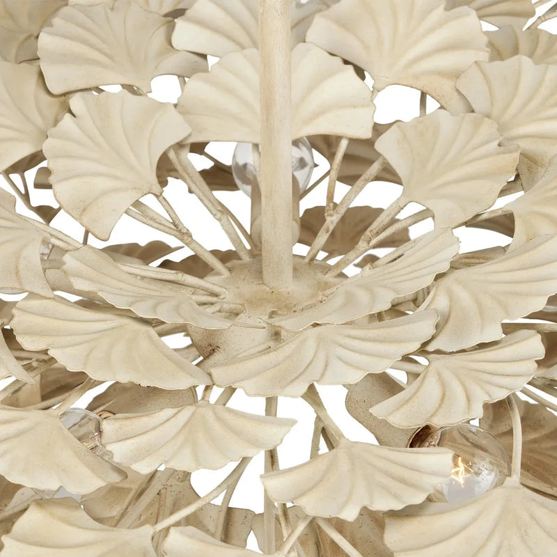 Maidenhair Cream Semi-Flush Mount-Flush Mounts-Currey & Co-LOOMLAN