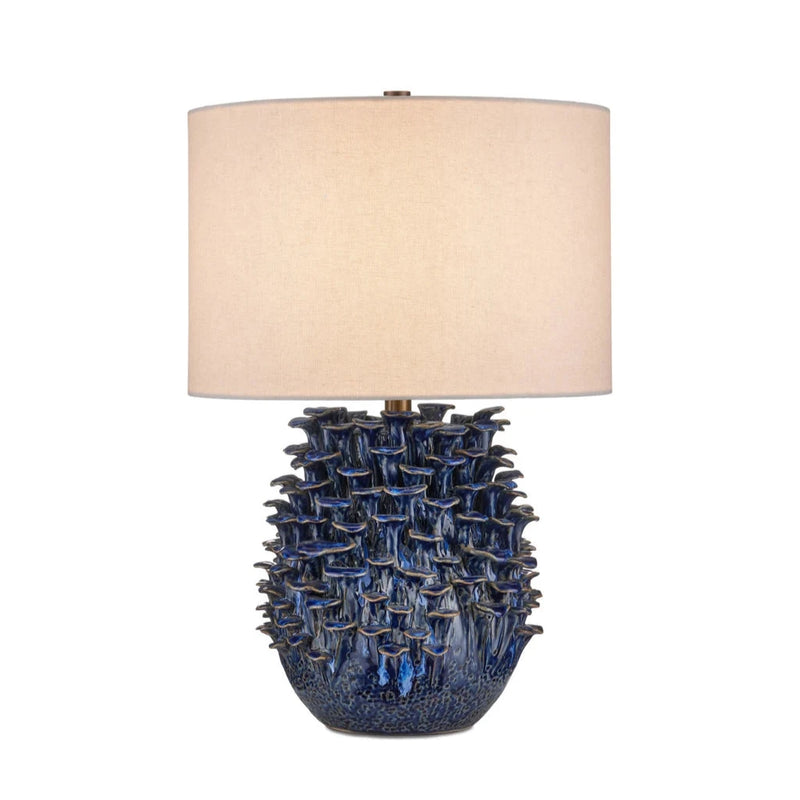 Maitake Hand Ceramic Wonder Blue Table Lamp-Table Lamps-Currey & Co-LOOMLAN