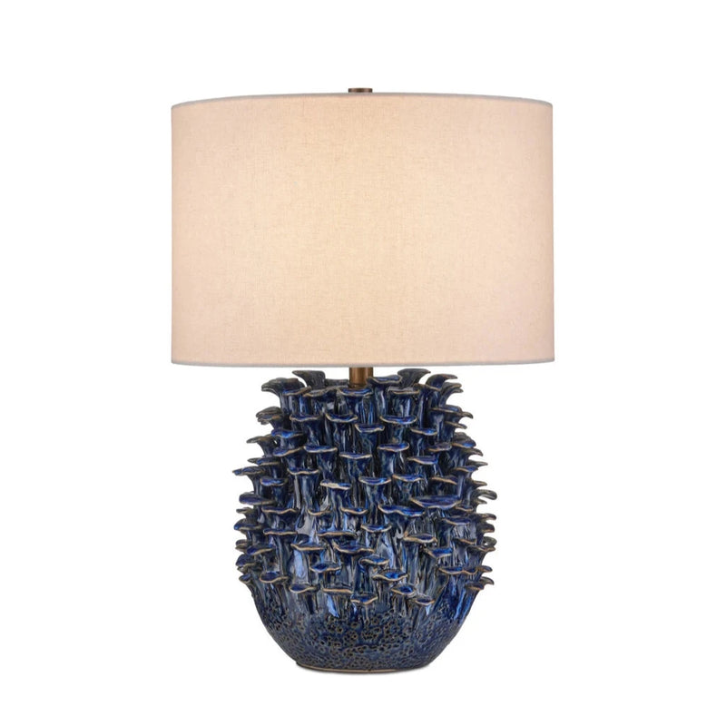 Maitake Hand Ceramic Wonder Blue Table Lamp-Table Lamps-Currey & Co-LOOMLAN