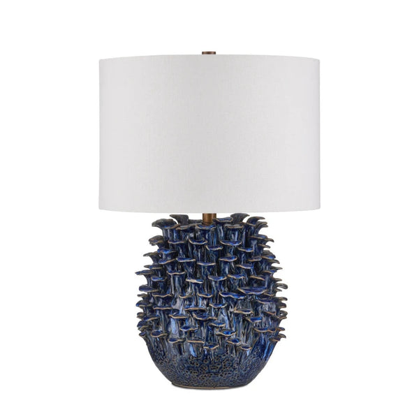 Maitake Hand Ceramic Wonder Blue Table Lamp-Table Lamps-Currey & Co-LOOMLAN