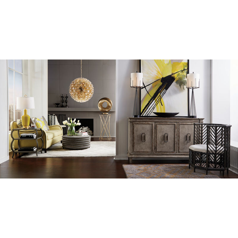 Malcolm Iron Framed Golden Pedestal-Side Tables-Wildwood-LOOMLAN