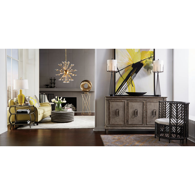 Malcolm Iron Framed Golden Pedestal-Side Tables-Wildwood-LOOMLAN