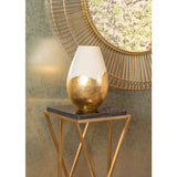 Malcolm Iron Framed Golden Pedestal-Side Tables-Wildwood-LOOMLAN