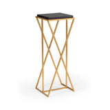 Malcolm Iron Framed Golden Pedestal-Side Tables-Wildwood-LOOMLAN