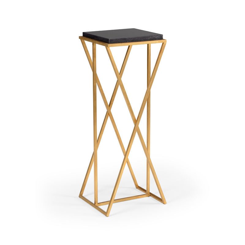 Malcolm Iron Framed Golden Pedestal-Side Tables-Wildwood-LOOMLAN