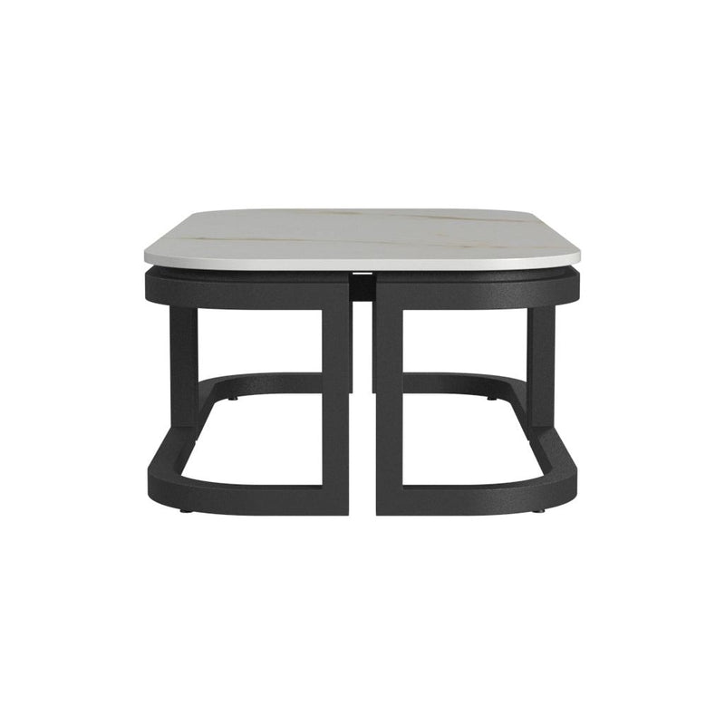 Malibu Aluminum Framed Outdoor Coffee Table-Outdoor Coffee Tables-Sunset West-LOOMLAN