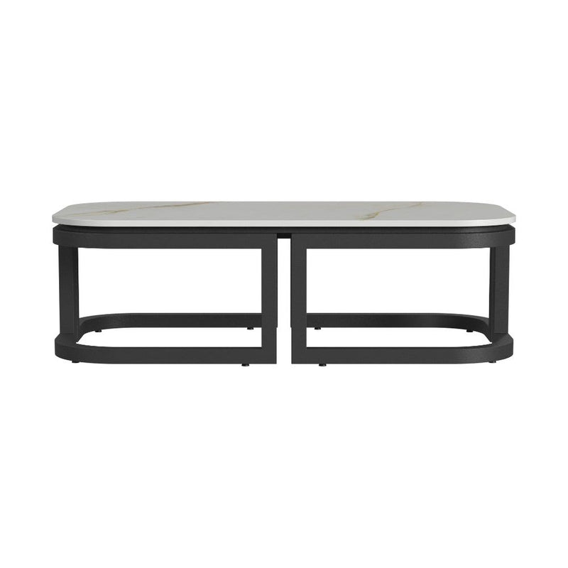 Malibu Aluminum Framed Outdoor Coffee Table-Outdoor Coffee Tables-Sunset West-LOOMLAN