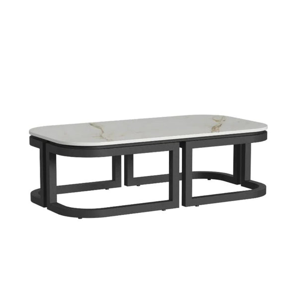Malibu Aluminum Framed Outdoor Coffee Table-Outdoor Coffee Tables-Sunset West-LOOMLAN