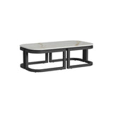 Malibu Aluminum Framed Outdoor Coffee Table-Outdoor Coffee Tables-Sunset West-LOOMLAN