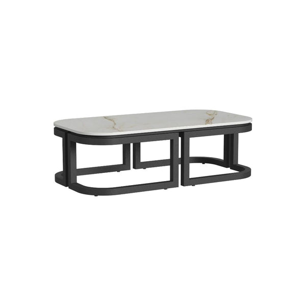 Sunset West-Malibu Aluminum Framed Outdoor Coffee Table-Outdoor Coffee Tables-LOOMLAN