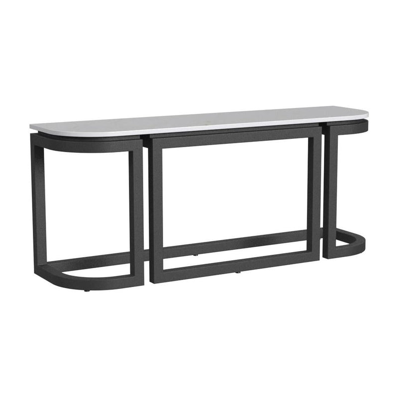 Malibu Aluminum Framed Outdoor Console Table-Outdoor Console Tables-Sunset West-LOOMLAN