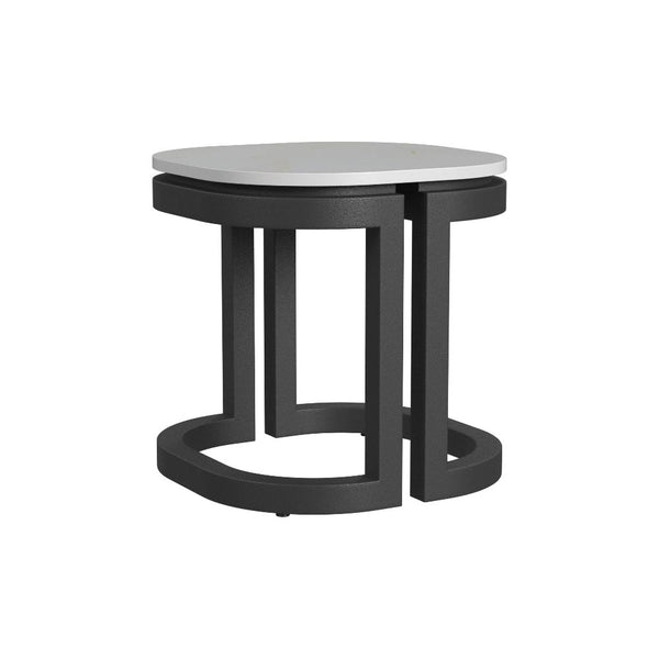 Sunset West-Malibu Aluminum Framed Outdoor End Table-Outdoor Side Tables-LOOMLAN