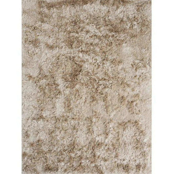 Maltino Beige Solid Handmade Shag Area Rug