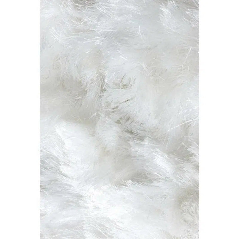 Maltino White Solid Handmade Shag Area Rug