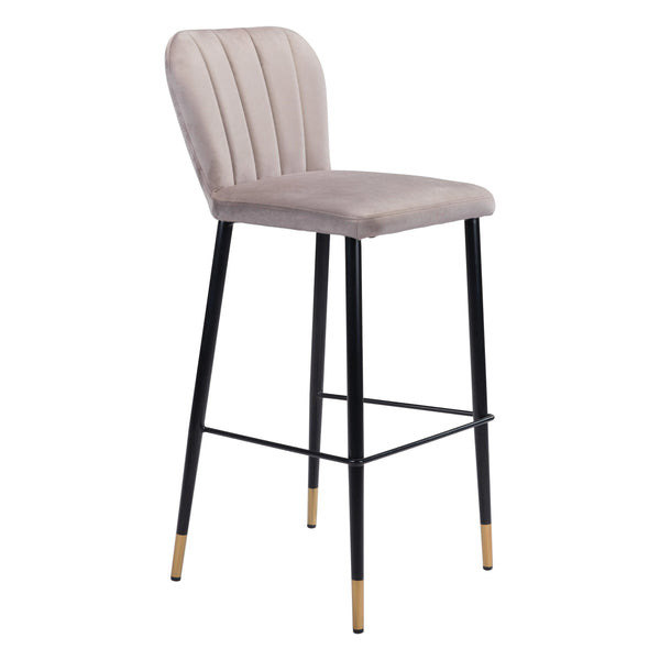 Manchester Bar Chair (Set of 2) Gray Bar Stools LOOMLAN By Zuo Modern