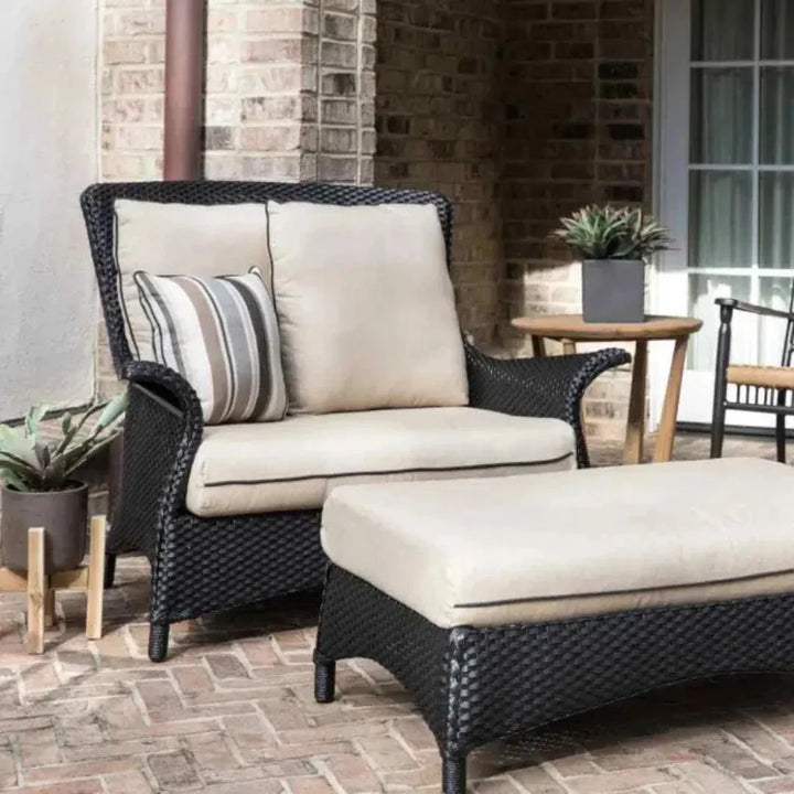 Mandalay Ottoman Premium Wicker Furniture-Outdoor Ottomans-Lloyd Flanders-LOOMLAN