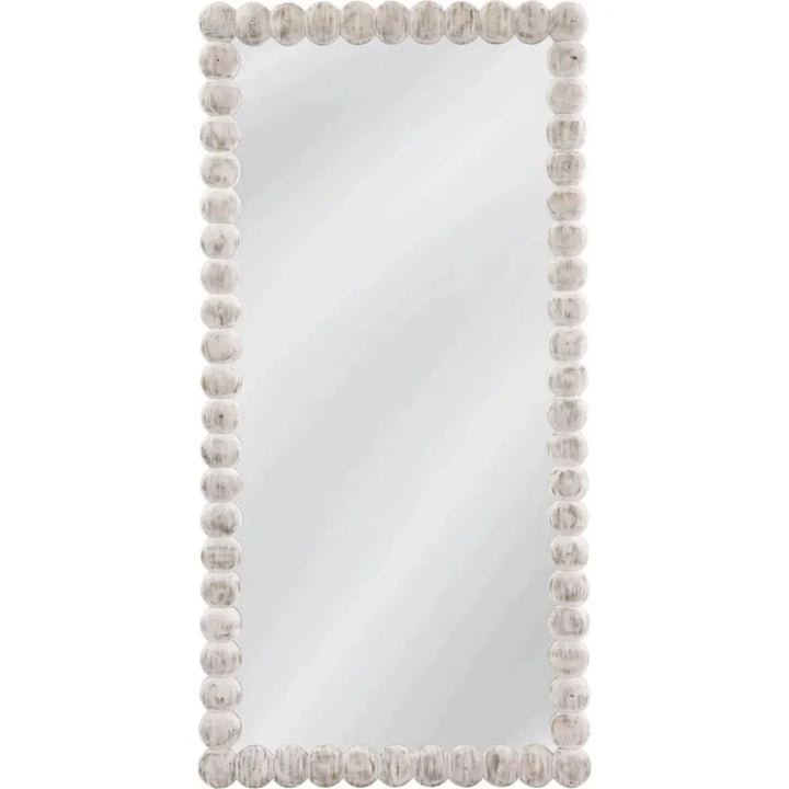 Mandith Wood White Vertical Floor Mirror-Floor Mirrors-Bassett Mirror-LOOMLAN