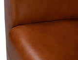 Mandy Arm Chair Retro Style Leather Club Chair-Club Chairs-Sarreid-LOOMLAN