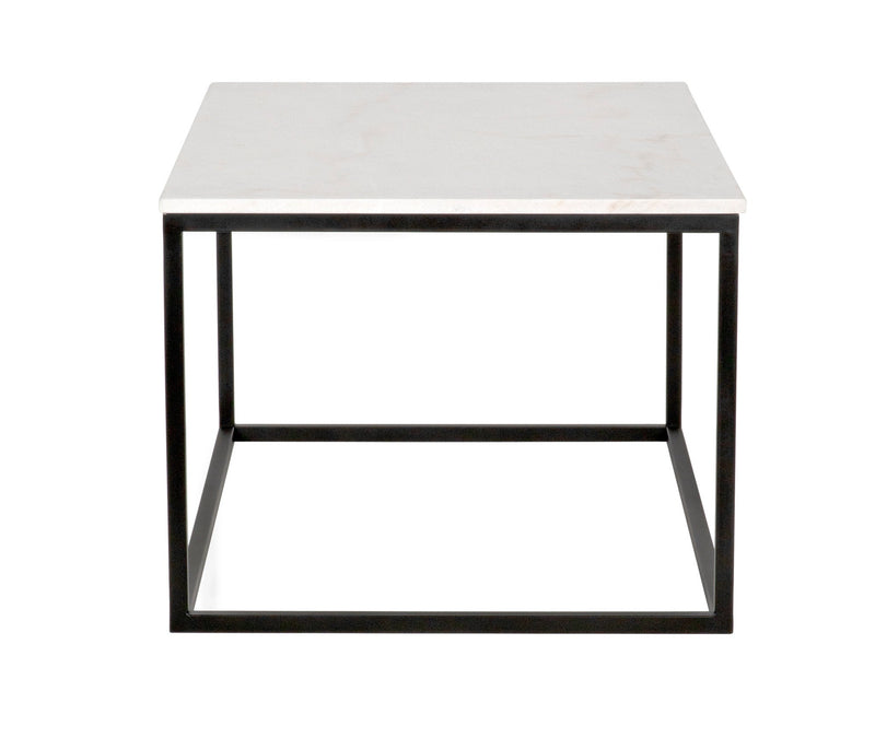 Manning Steel and Marble Rectangle Coffee Table-Coffee Tables-Noir-LOOMLAN