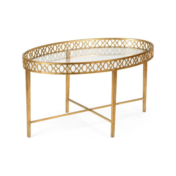 Manor House Iron Framed Oval Cocktail Table - LOOMLAN - Wildwood - Coffee Tables