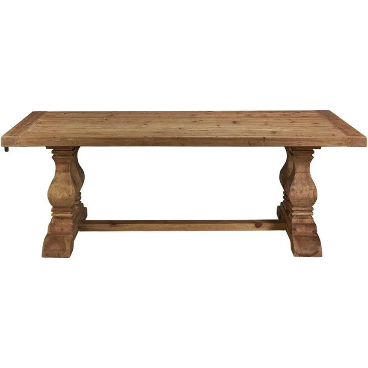 Reclaimed Pine Trestle Dining Table 87 Inch | LOOMLAN