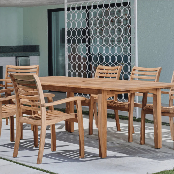 Manorhouse Teak Patio Rectangular Dining Set 7PC-Outdoor Dining Sets-HiTeak-LOOMLAN