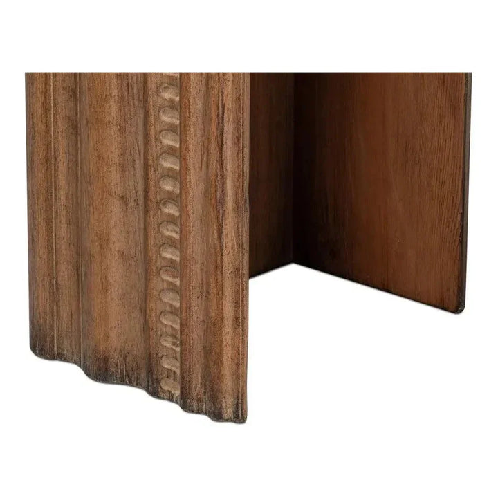 Mantel Console Table Natural Brown Reclaimed Wood - LOOMLAN - Sarreid - Console Tables