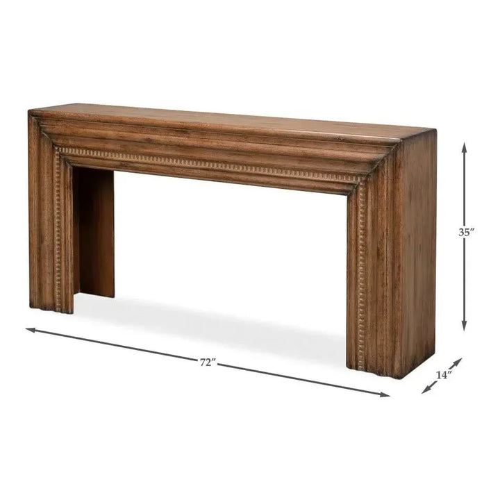 Mantel Console Table Natural Brown Reclaimed Wood - LOOMLAN - Sarreid - Console Tables