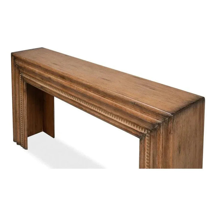 Mantel Console Table Natural Brown Reclaimed Wood - LOOMLAN - Sarreid - Console Tables