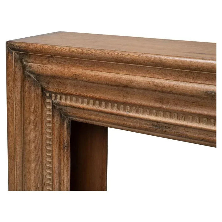 Mantel Console Table Natural Brown Reclaimed Wood - LOOMLAN - Sarreid - Console Tables