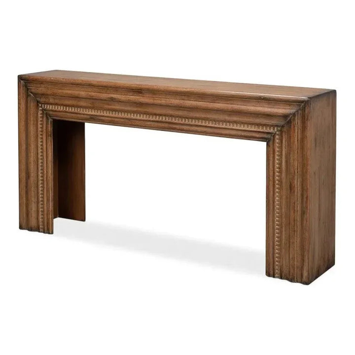 Mantel Console Table Natural Brown Reclaimed Wood - LOOMLAN - Sarreid - Console Tables