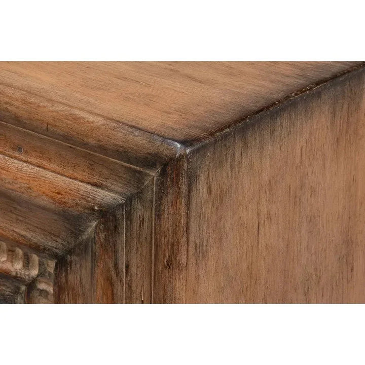 Mantel Console Table Natural Brown Reclaimed Wood - LOOMLAN - Sarreid - Console Tables