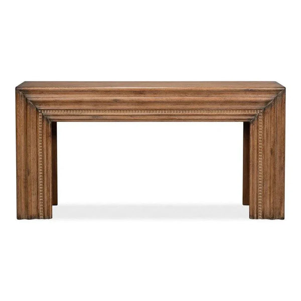 Mantel Console Table Natural Brown Reclaimed Wood - LOOMLAN - Sarreid - Console Tables